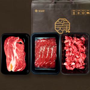 1++마장동 스페셜 모둠 한우선물세트 600g 투뿔한우 구이용 소고기 등심 모듬 설 추석 명절 추석감사카드