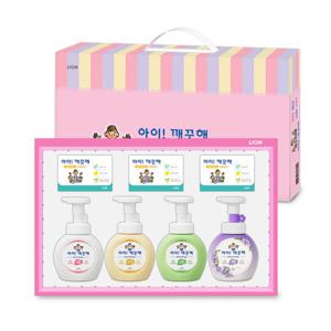 아이깨끗해 핸드워시 선물세트 용기 250ml 4종+비누 3개
