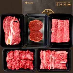 1++프리미엄 SVIP 미식모둠구이 S 2kg 선물세트 투뿔한우 등심 샤토브리앙 살치 갈비살 설 추석 명절 사은품