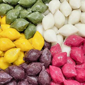 30년전통 수제 사색송편 700g x 1팩  알록달록 4가지 빛깔  흰송편 쑥송편 호박송편 백련초송편