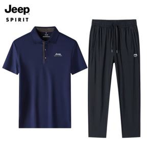 JEEP SPIRIT 여름 캐주얼 트레이닝복 바지 반팔티 세트