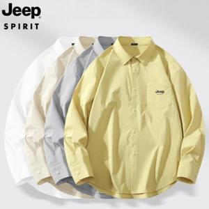 지프 JEEP 남자 셔츠 여름 링클프리 스판 옥스포드 긴팔 오버핏 남방