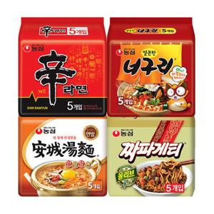 신라면+안성탕면+너구리+짜파게티 20봉 신안너짜