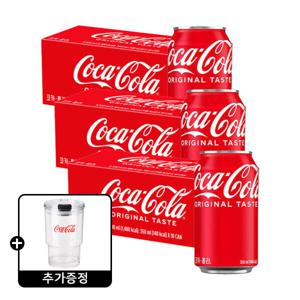 코카콜라 350ML X30캔 (10개x3박스) +(증정)코카-콜라 투명머그컵