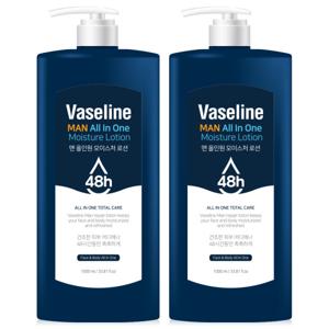 바세린 48h 맨 올인원 로션 대용량 바디로션 남성로션 바디크림 1000ml 2개