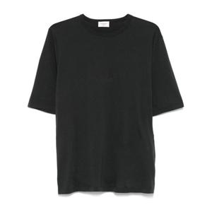 생로랑 블랙 크루넥 반팔 티셔츠 818535 YBHD21025
