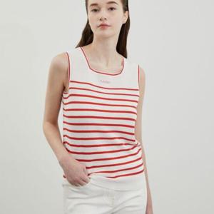 올리비아로렌 MG01 스트라이프 자수 나시 VVCBN4M3451