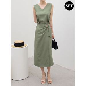 [모리스커밍홈]네이쳐 린넨 블라우스 스커트 투피스_M2507SE044B