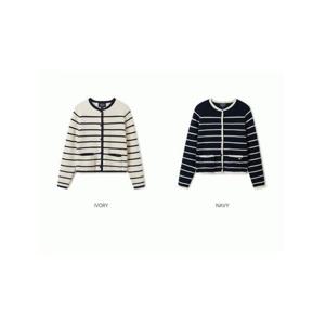 [후아유] 여성 스트라이프 버튼 아우터 가디건 / Stripe Button Outer Cardigan WHCKF1251F