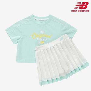 [뉴발란스] 키즈 NBgC 반팔 크롭 플리츠스커트 세트 NK9YE2806G-84