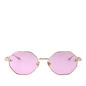 발렌티노 옥타고널 프레임 핑크 렌즈 선글라스 VLX122A52GLD GO