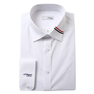[듀퐁셔츠] 25 S S (SE5SM12LS908SWH) 화이트 기본무지 노포켓 스판 카라 삼선 포인트 긴소매 일반핏 셔츠