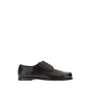 FENDI Black leather Squared FF lace up shoes 7L1784NBA F0QA1