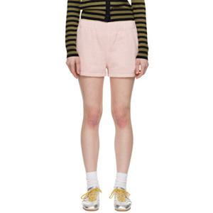베이프 핑크 피그먼트다잉 원 포인트 스웨트쇼츠 001SPL302002L 251546F088000