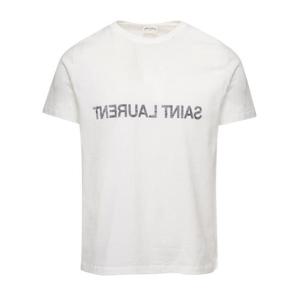 생로랑 반팔 티셔츠 663278Y37AW9744 White