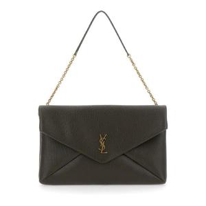 SAINT LAURENT Green Crossbody Bag with Envelope Design and Cassandre Plaque on the Front in Leather Woman 841702AACYT3212