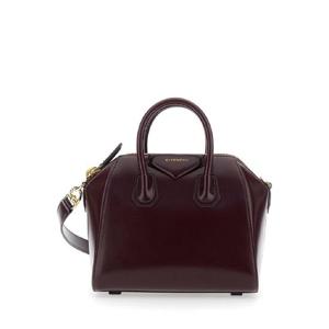 GIVENCHY Antigona Small Bordeaux Handbag with Laminated Logo in Hammered Leather Woman BB5148B13A604