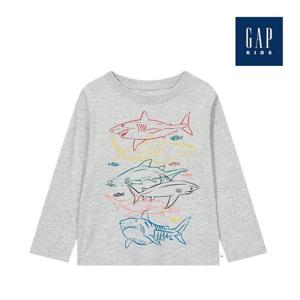 [갭키즈]샤크 그래픽 롱 슬리브 티셔츠(736790-07-9_MG)