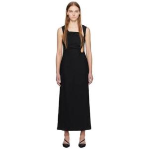 25 FW 윈 햄린 여성 블랙 엘라 미디 드레스 241401F055001