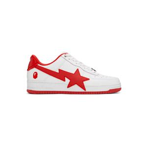 25 FW BAPE 남성 레드 베이프 스타 OS  2 스니커즈 242546M237044