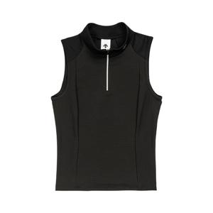 데상트 여성 스탠드넥하프집 슬리브리스 SP122TST13BLK