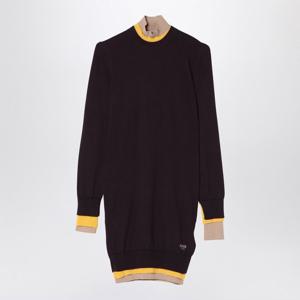 펜디 하이 칼라 리브 엣지 니트 원피스 FZDC36ASJG F0AU3