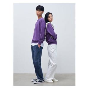 [빈폴멘]남녀공용 로고 자수 스웨트 셔츠  퍼플 (BC4141E03U)
