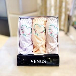 비너스 VPT6957 하트꽃 여성 면팬티 3종세트