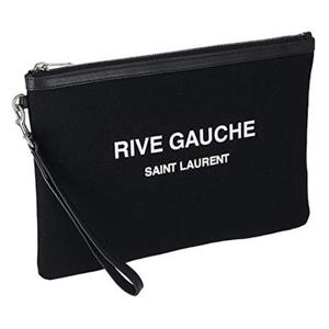 생로랑 로고 캔버스 레더 클러치백 581369 96NAD 1070