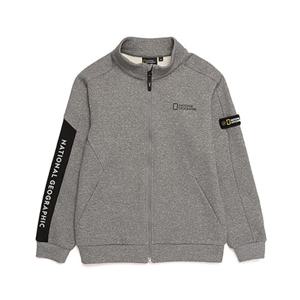내셔널지오그래픽키즈 N214KFT210 기모 트레이닝 풀집업 MGREY