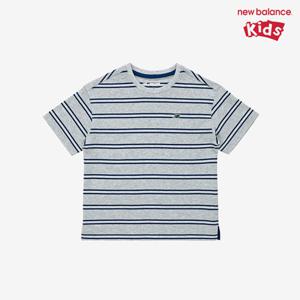 [뉴발란스키즈] NK9EF2503U(AC) 멜란지그레이 PLAY DENIM) 30수 스트라이프 반팔 티셔츠