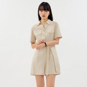 [시스티나]카라 반팔 벨티드 점프수트 //AWWOPO21060