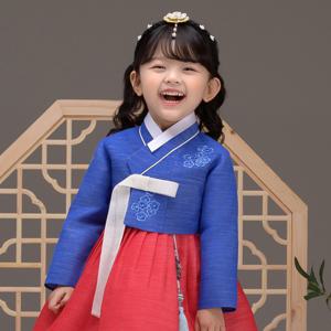 [더예한복][더예한복] QT824-슬해파랑 여아한복 아동한복