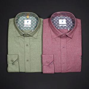 [예작] 포인트 자수 기모 슬림셔츠 2종 택1 (YJ4WUA760 GR외)