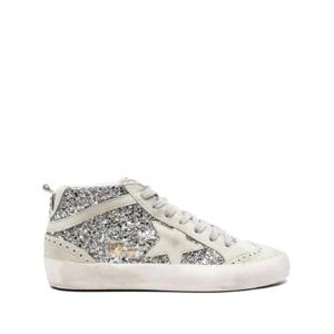 25 FW Golden Goose 미드 스타 글리터 디테일 가죽 스니커즈 GWF00122F005257 TP432056619