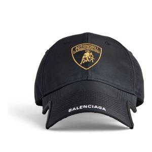 발렌시아가 블랙 자수 로고 커브 브림 캡 837059 4F1B6 1000