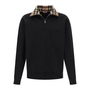 BURBERRY Check neck sweatshirt 8109063BLACK