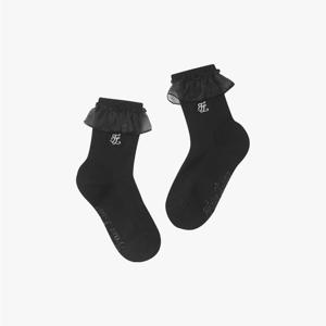 페어라이어 여성 프릴 앵클 삭스. (블랙)