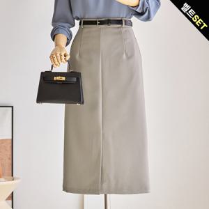 [커스텀에이블] [55~66]다트 슬릿 미디 스커트_T2509SK049C