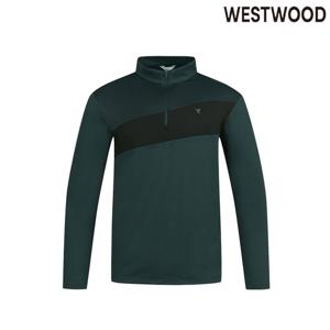 [웨스트우드]남성 봄 가을 가로 배색 집업 기능성티셔츠 WO3MTTS305