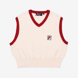 [휠라] TAG가 79,000원 헤리티지 크롭 브이넥 스웨터 베스트 (FS2VTF1H51F_CRM)