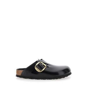 BIRKENSTOCK Boston Black Slip On Mules with Buckle in Patent Leather Woman 1030904BLACK
