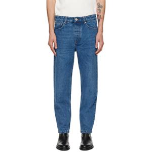 25 FW 아미 파리스 남성 블루 테이퍼드 핏 데님 진 242482M186000