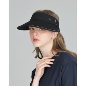 닥스 골프 여성 25SS PREMIUM 블랙 체크 배색 썬 캡 DNHE5E501BK