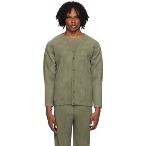 Homme Plisse Issey Miyake 가디건 그린 컬러 플리츠 가디건 242729M200003