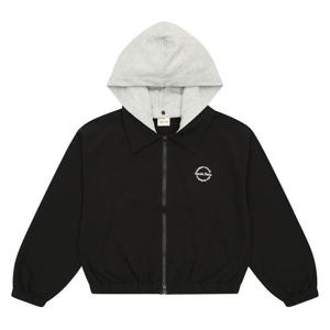 [에꼴리에]여아 후드 탈부착 카라 점퍼 23QT151_BK