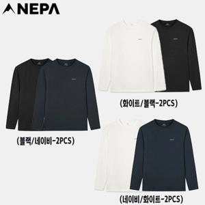 네파[택가 79.000원]7LE5300_공용 가을겨울 데일리 긴팔 라운드티셔츠(2pcs 한세트)