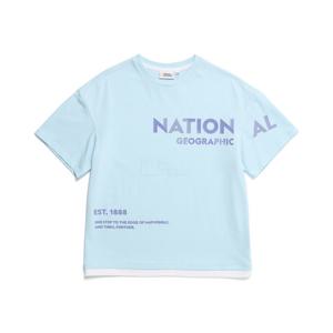 내셔널지오그래픽 키즈 K232UTS830 그래픽 레이어드 반팔티 AQUA