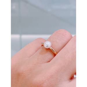 미니골드 14K 버튼 담수 진주 반지 6mm RJUM4057
