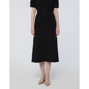 질스튜어트 뉴욕 여성 24SS 클리어런스블랙 포켓 코튼혼방 니트스커트 JSSK4B360BK